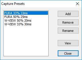 Capture Presets